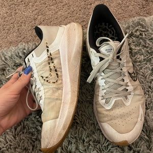 White Nike cheetah print sneakers